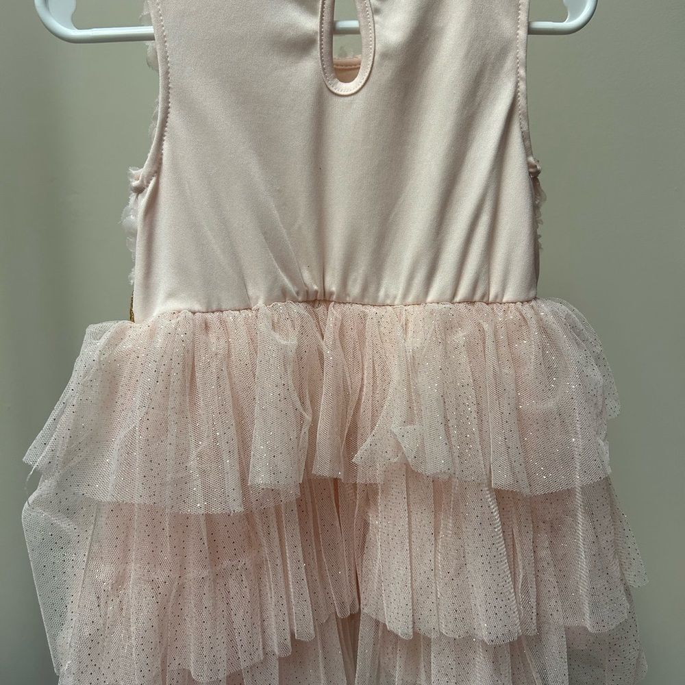 Girls 24M Little Lass Dress-Light Pink and Gold - Picture 4 of 4